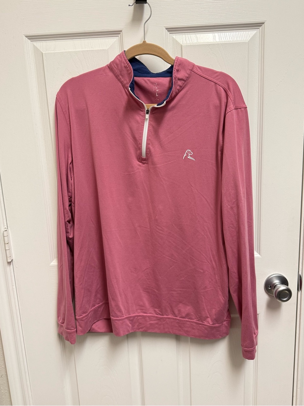 Rhoback Pink Pullover Quarter Zip Sweater